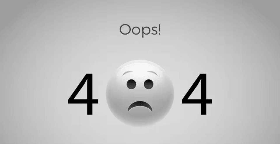 404 error page not found